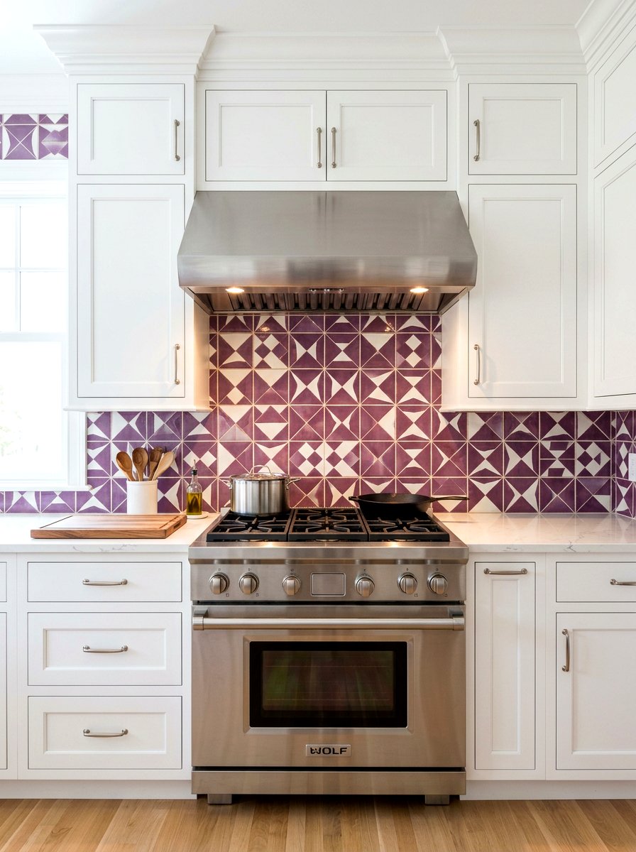 Plum stove backsplash - 30 plum kitchen accents ideas