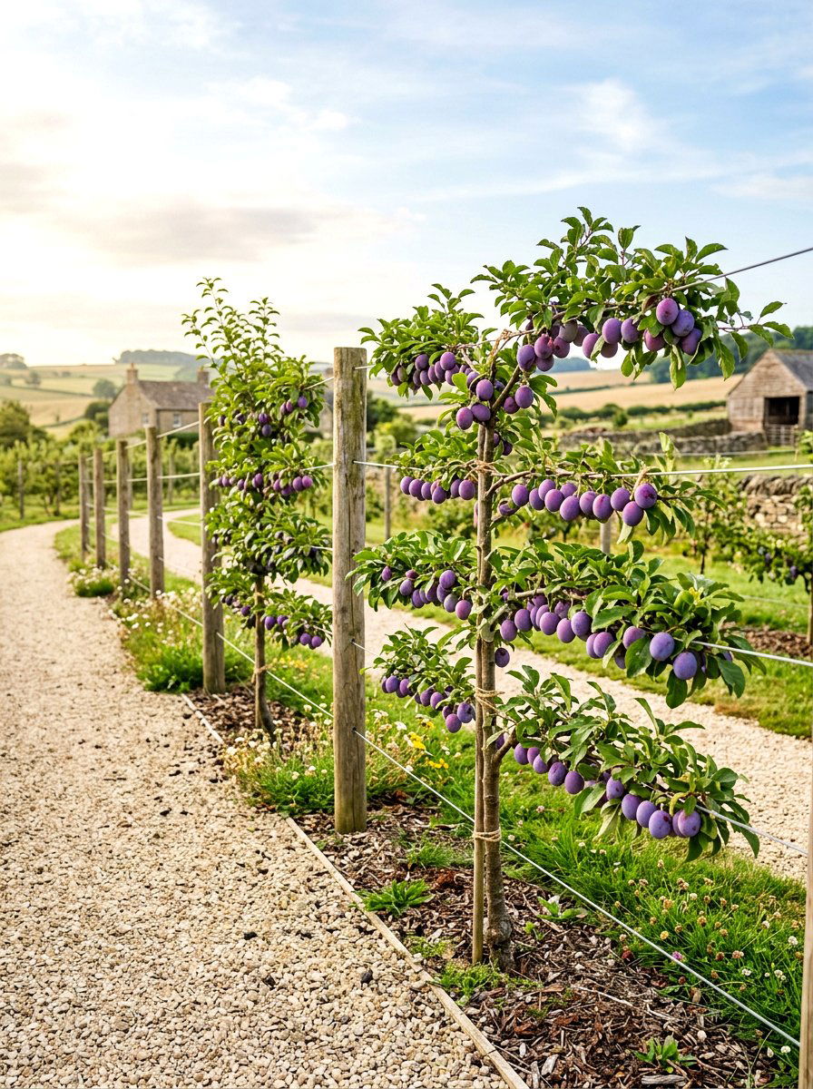 Plum tree horizontal cordon - 30 espalier fruit tree ideas
