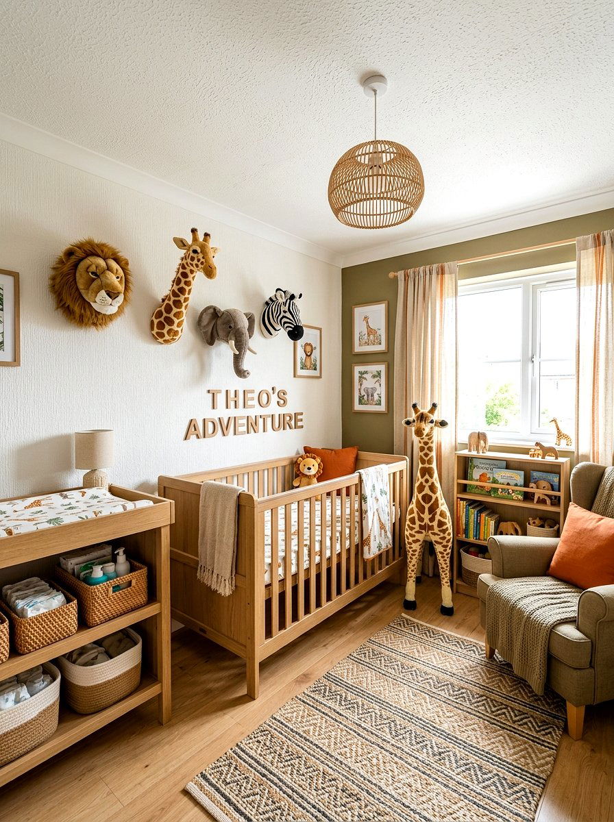 Plush Animal Head Mount - 30 nursery wall decor ideas