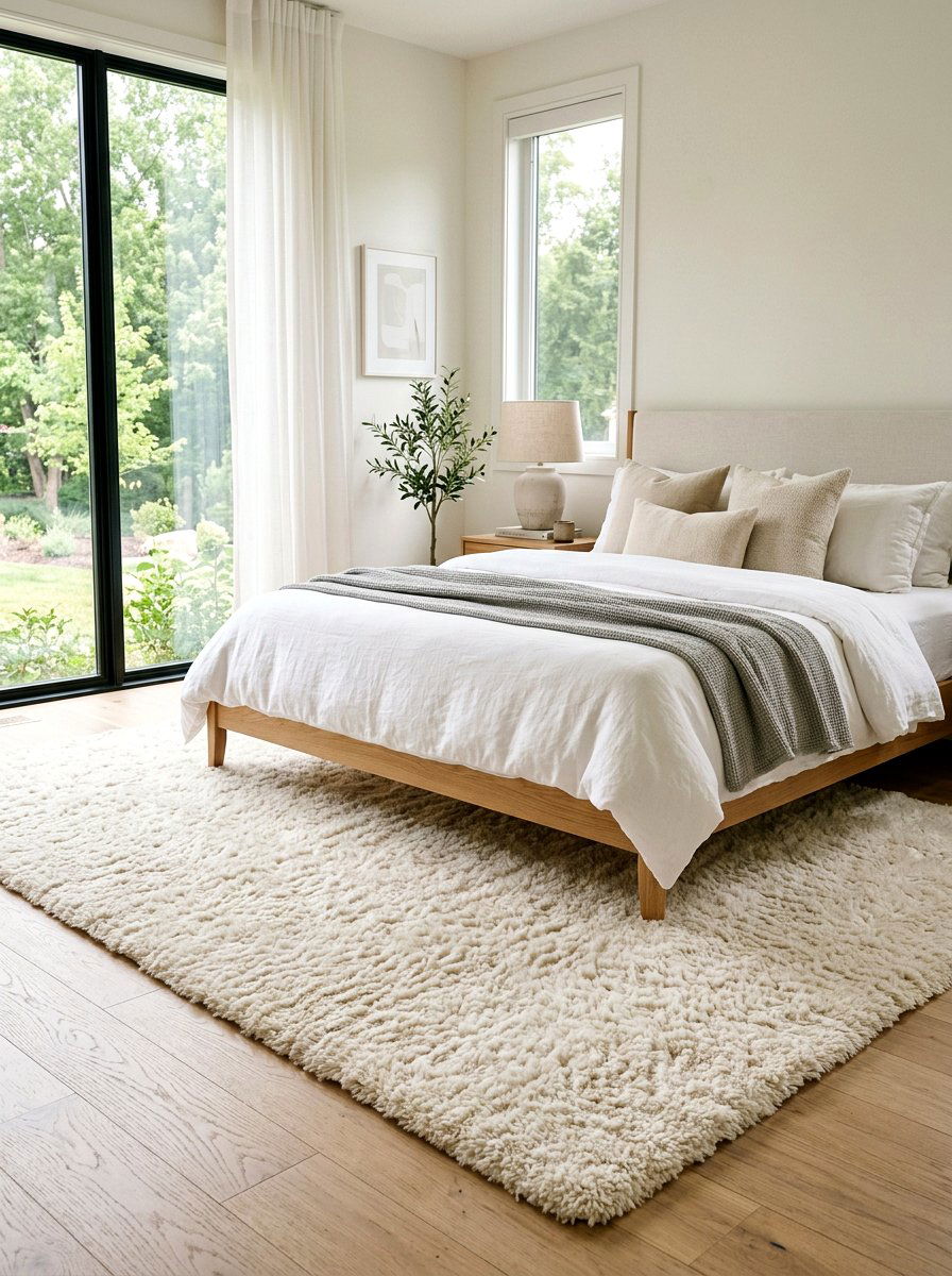 Plush Area Rug - 30 romantic hotel bedroom ideas