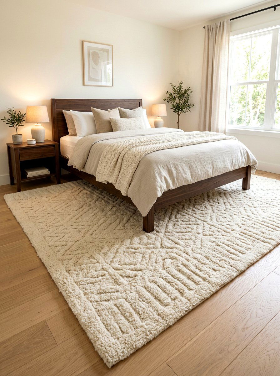 Plush Area Rug - 30 five star bedroom ideas