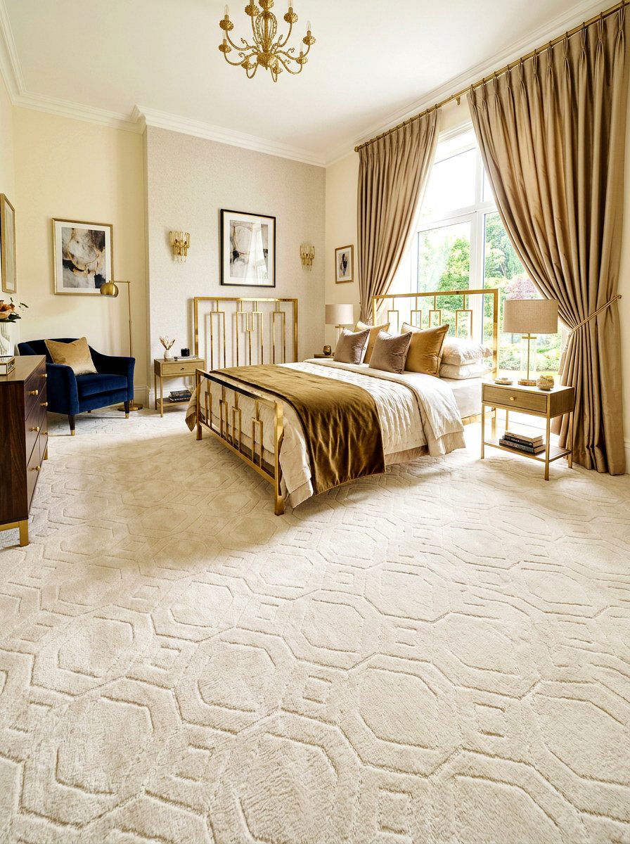 Plush Carpet Bedroom - 30 art deco bedroom ideas
