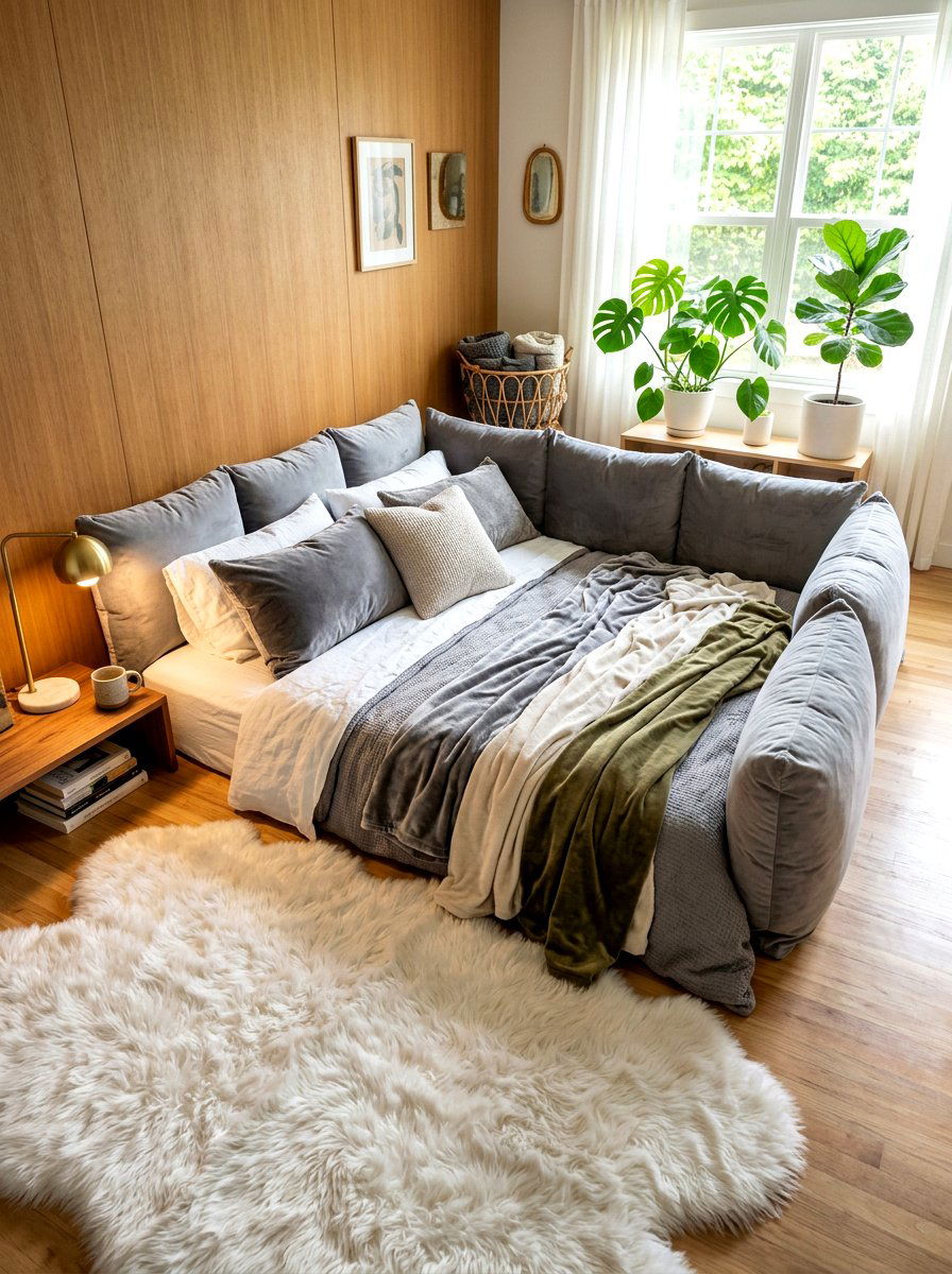 Plush Padded Floor Bed - 30 floor bed bedroom ideas