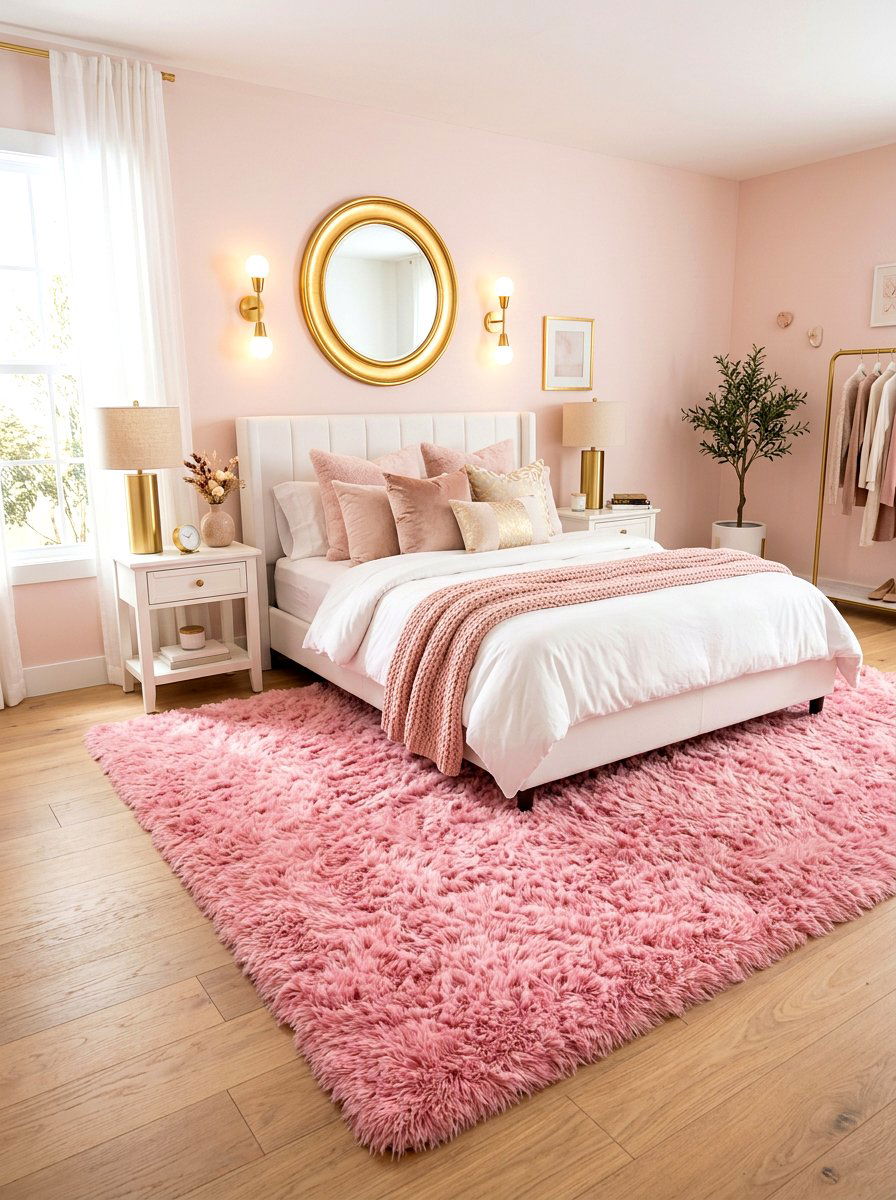 Plush Pink Rug - 30 princess bedroom ideas