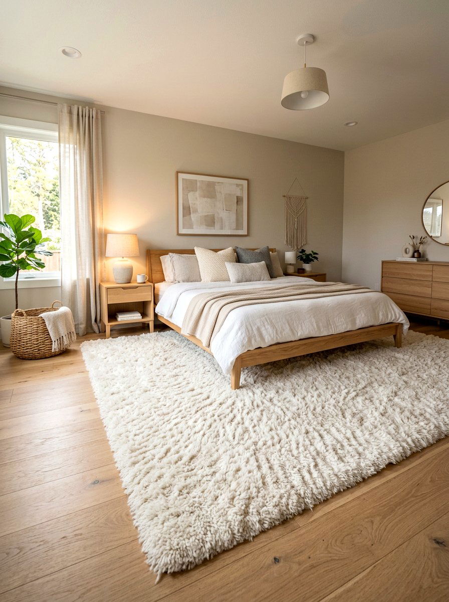 Plush Rug Bedroom - 30 cozy winter bedroom ideas