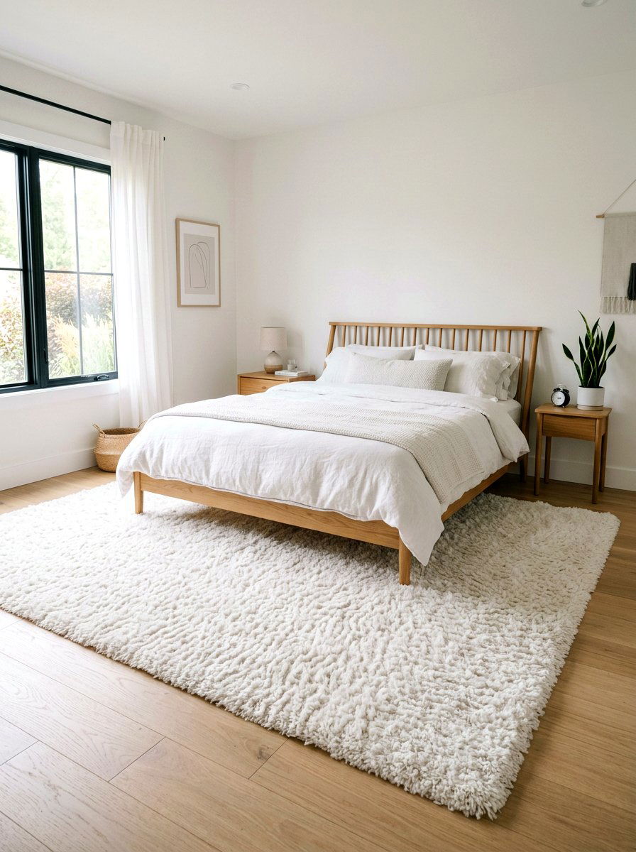 Plush shag rug - 30 calm sensory bedroom decor ideas