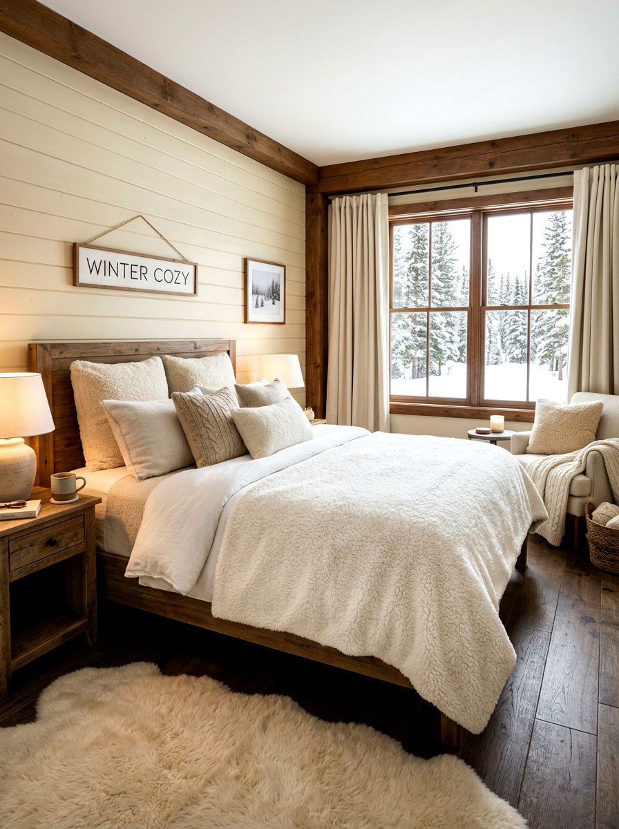 Plush sherpa blanket - 30 pillowy bed styling ideas