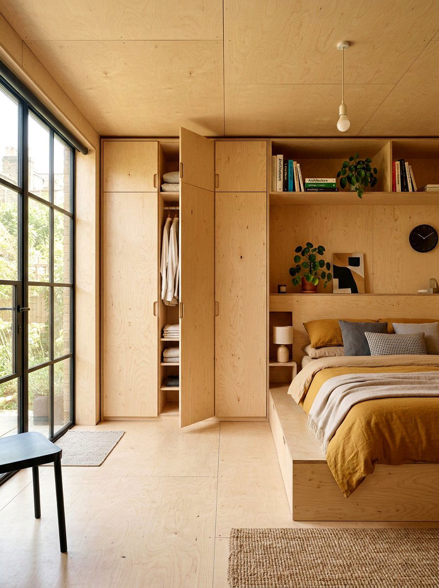 Plywood Bedroom - 30 warm wood bedroom ideas