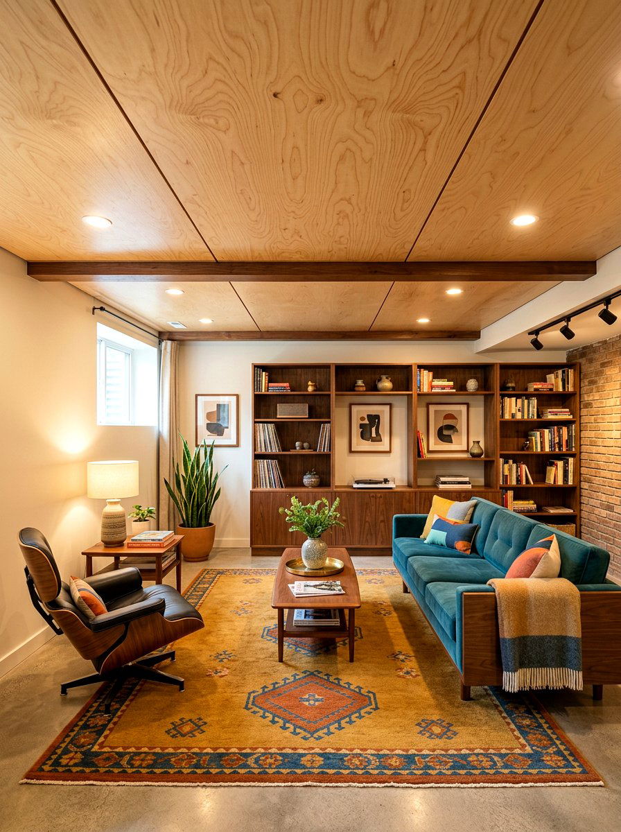 Plywood Ceiling Panels - 30 low ceiling basement ideas
