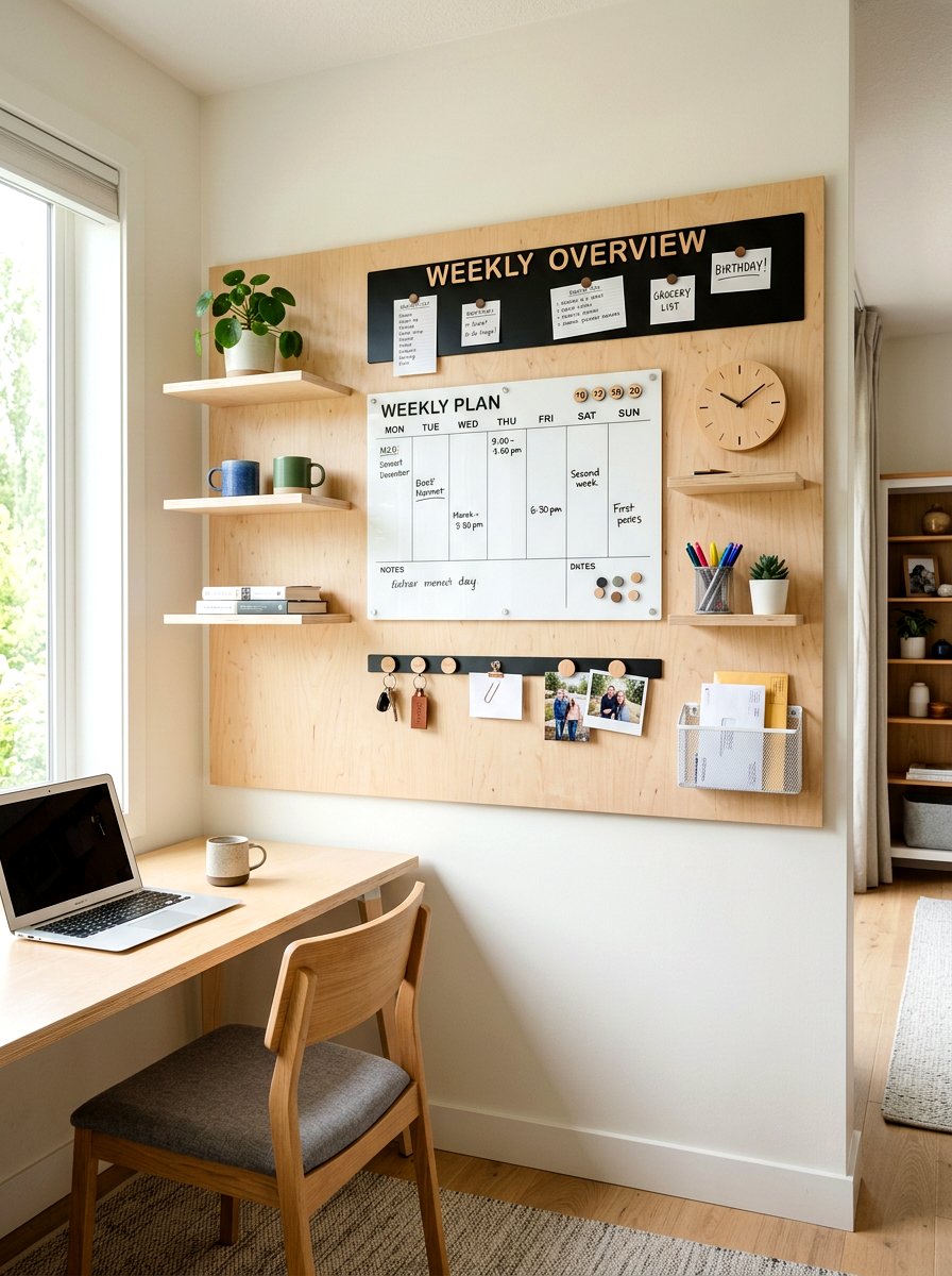 Plywood Command Center Wall - 30 command center wall ideas