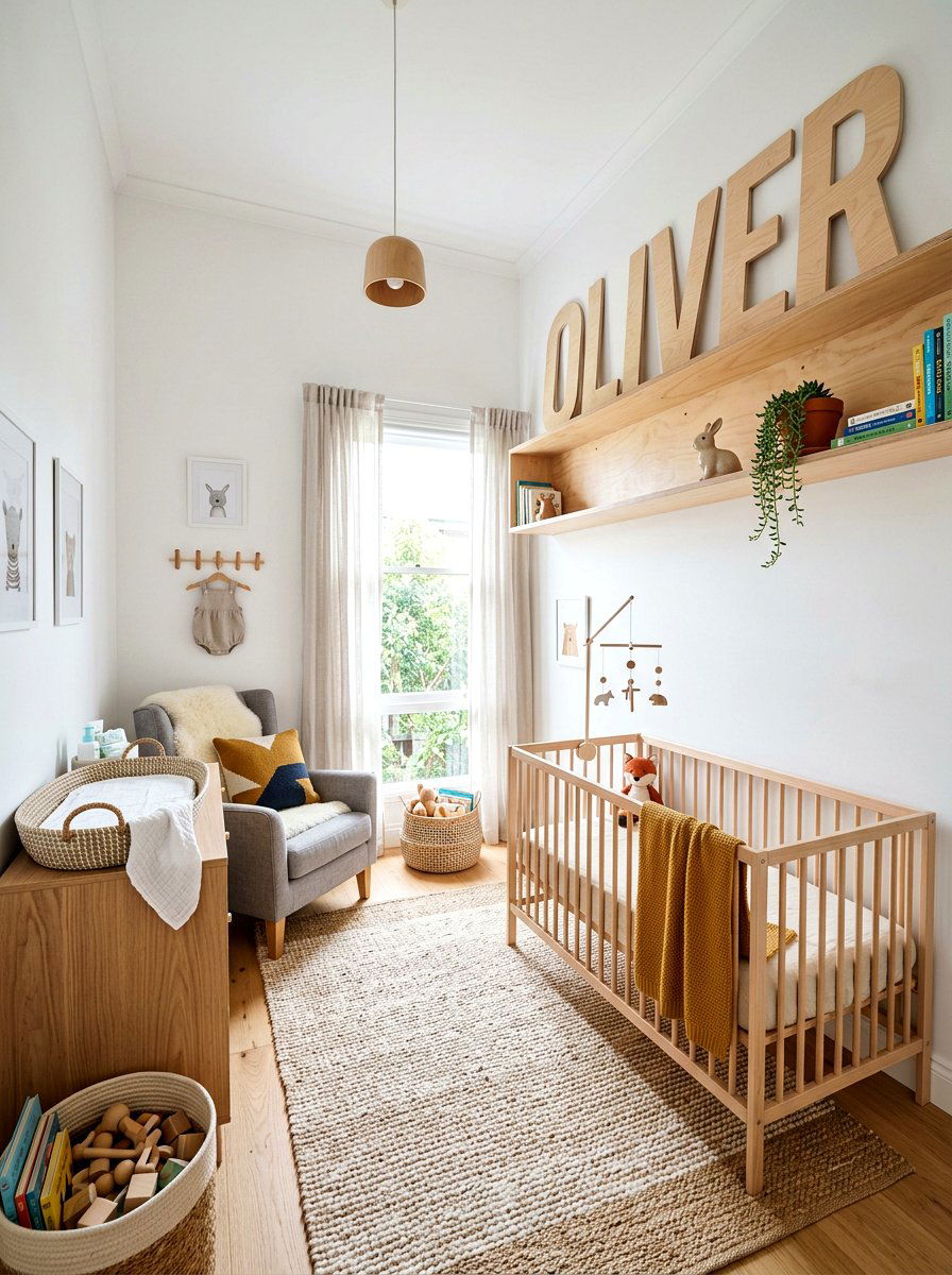 Plywood Cutout Name - 30 nursery name wall ideas