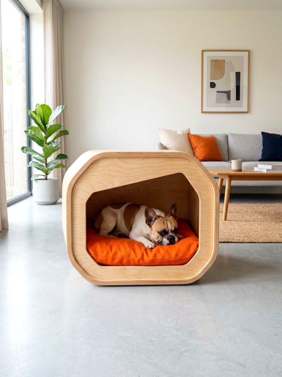 Plywood Dog Pod Furniture - 30 pet nook living room ideas