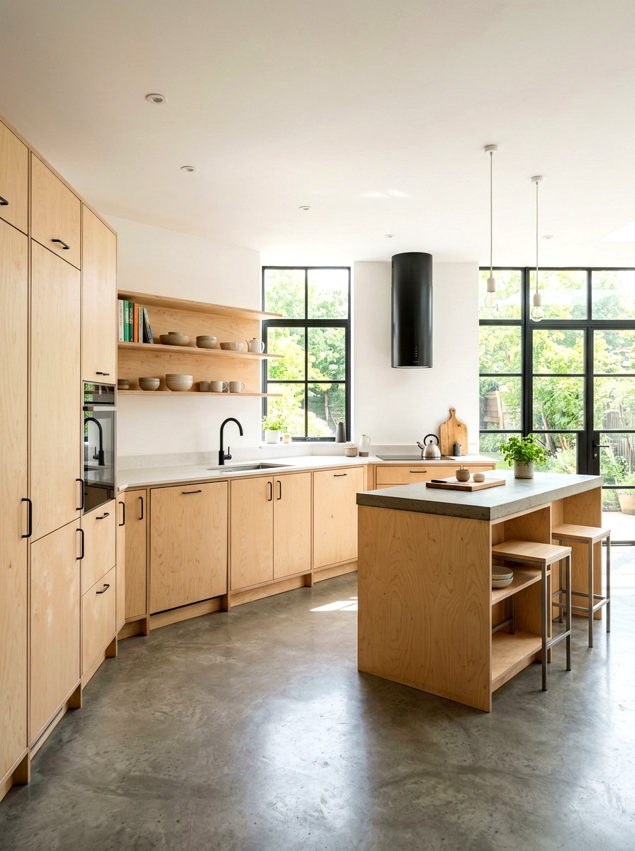 Plywood Kitchen Cabinetry - 30 retro kitchen ideas