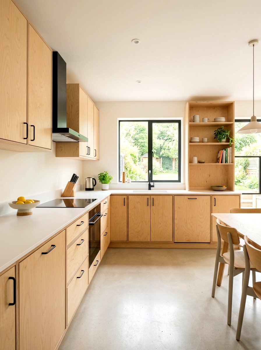 Plywood Kitchen Cabinets - 30 warm wood kitchen cabinets ideas