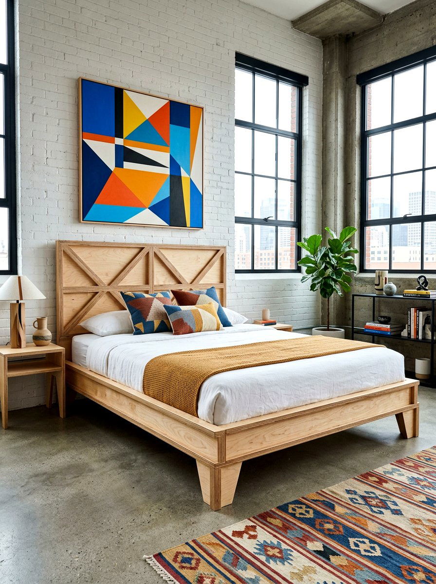 Plywood Modern Wood Bed - 30 wood bed frame ideas