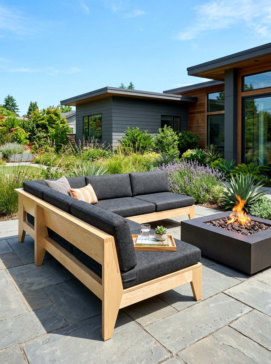Plywood Outdoor Sofa - 30 budget outdoor furniture ideas