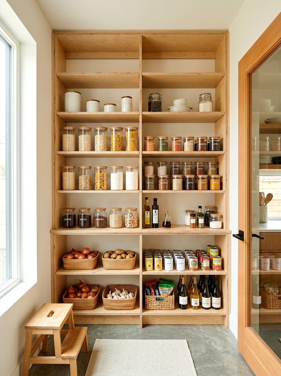 Plywood Pantry Shelving - 30 pantry shelving layout ideas