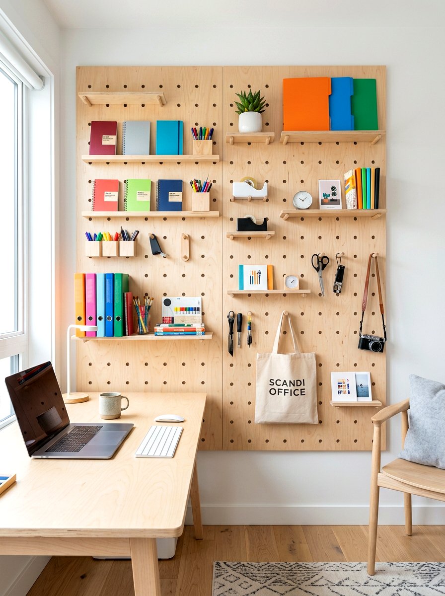 Plywood Pegboard Wall - 30 room divider apartment aesthetic ideas