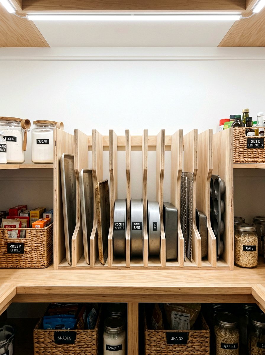 Plywood Shelf Inserts - 30 baking sheet storage ideas