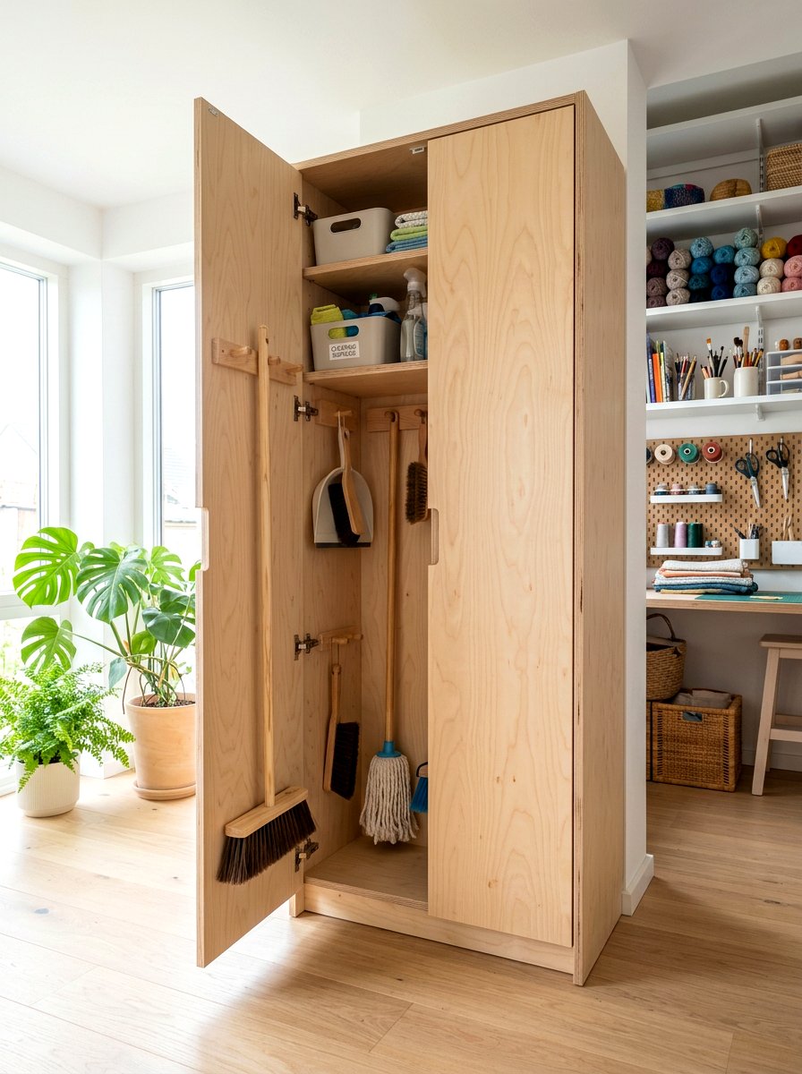 Plywood Utility Broom Cabinet - 30 tall broom cabinet ideas