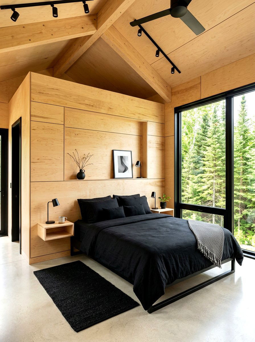 Plywood Wall Cabin Bedroom - 30 cabin bedroom ideas