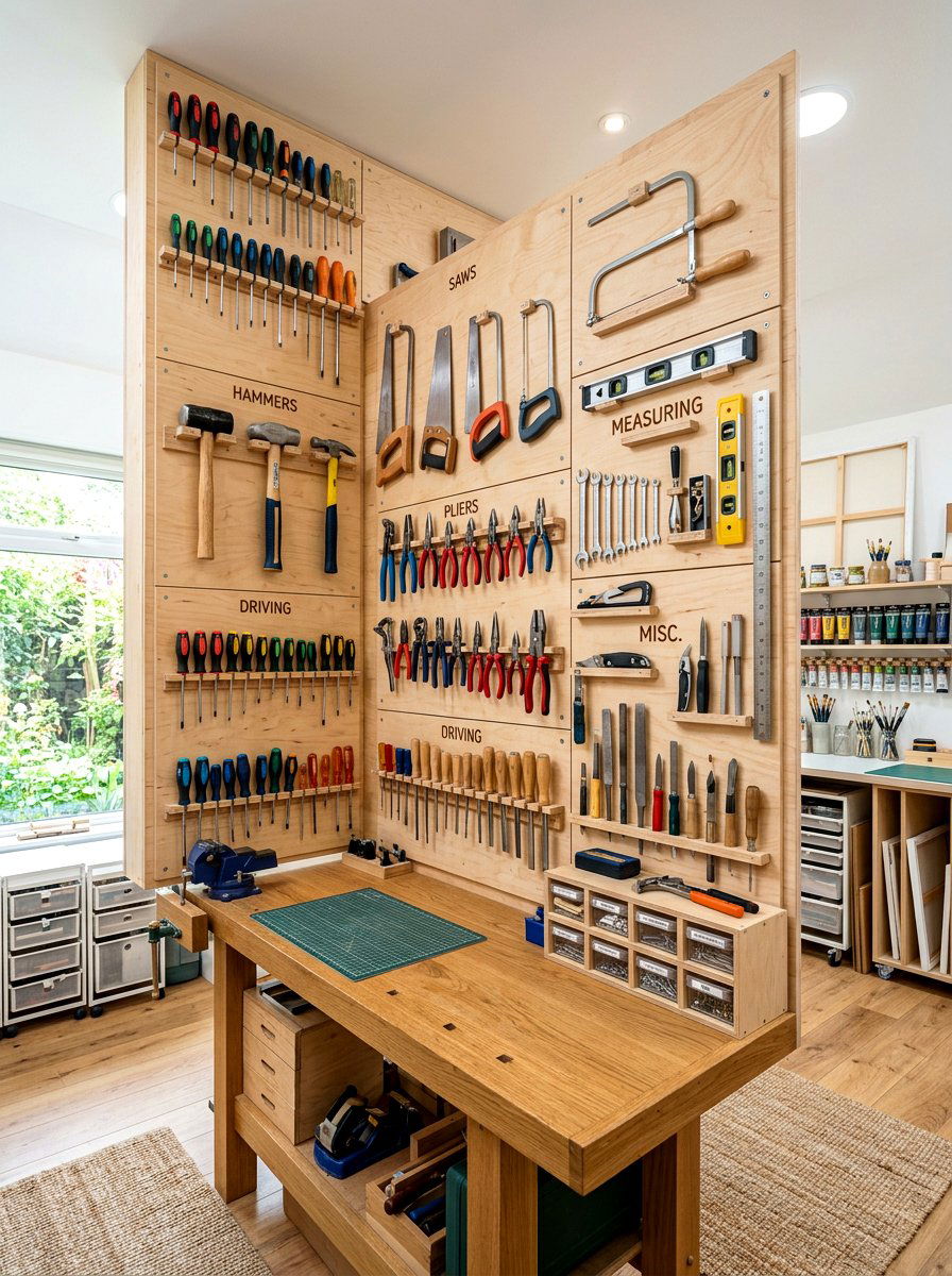 Plywood Wall Rack - 30 tool wall ideas