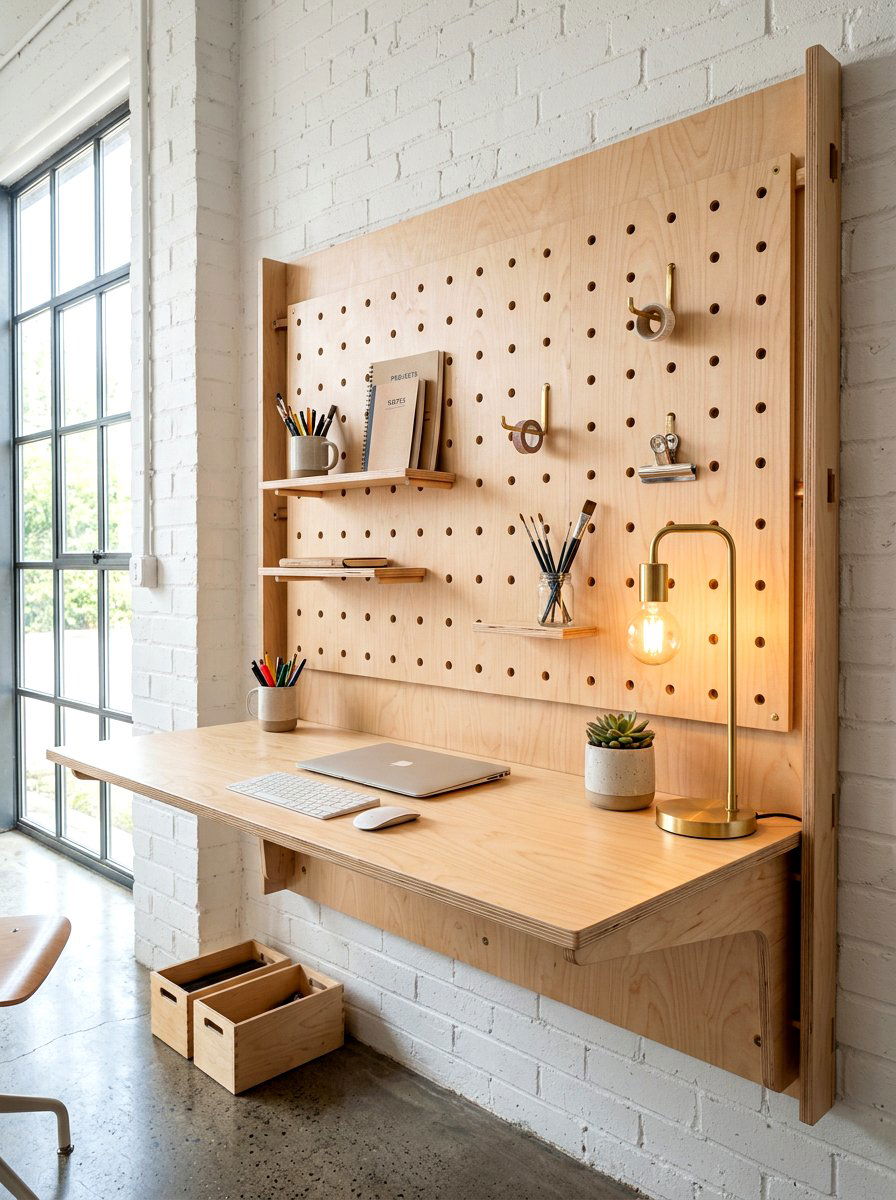Plywood wall desk - 30 journaling corner ideas