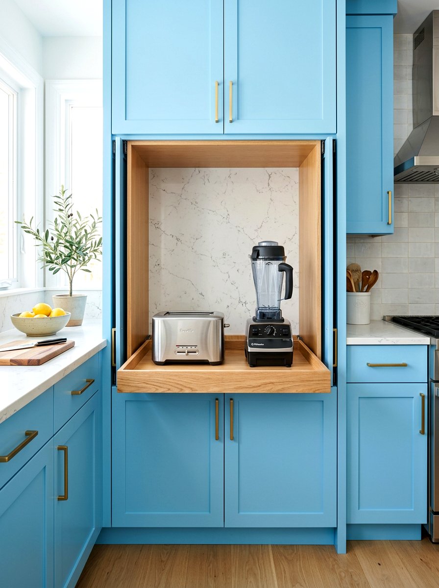 Pocket Door Appliance Garage - 30 appliance wall kitchen ideas