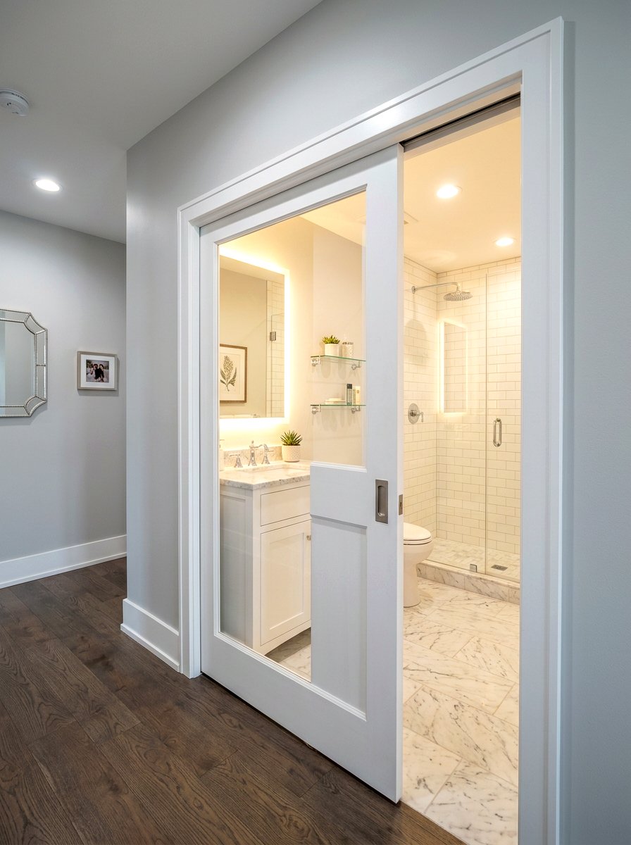 Pocket Door For Small Bathroom - 30 tiny apartment bathroom ideas