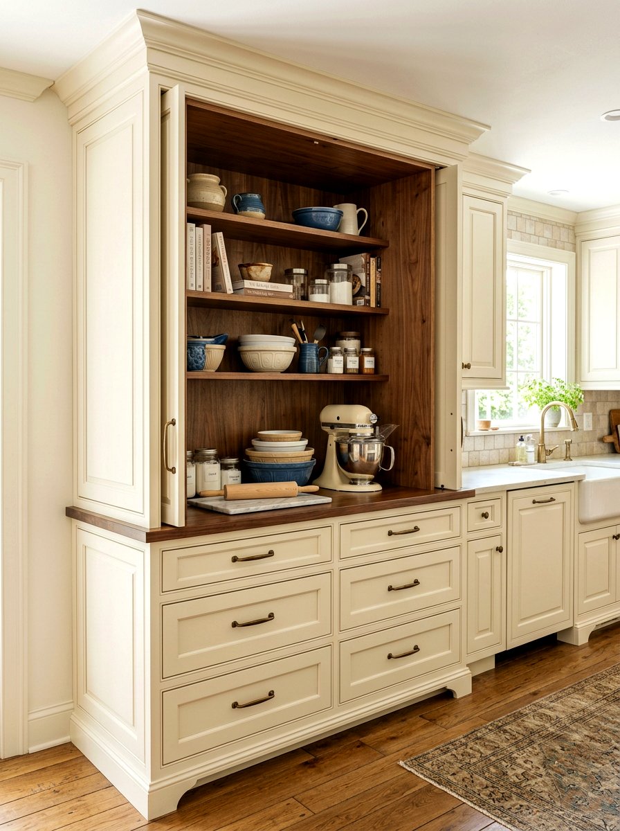 Pocket Door Kitchen Cabinet - 30 cabinet appliance storage ideas