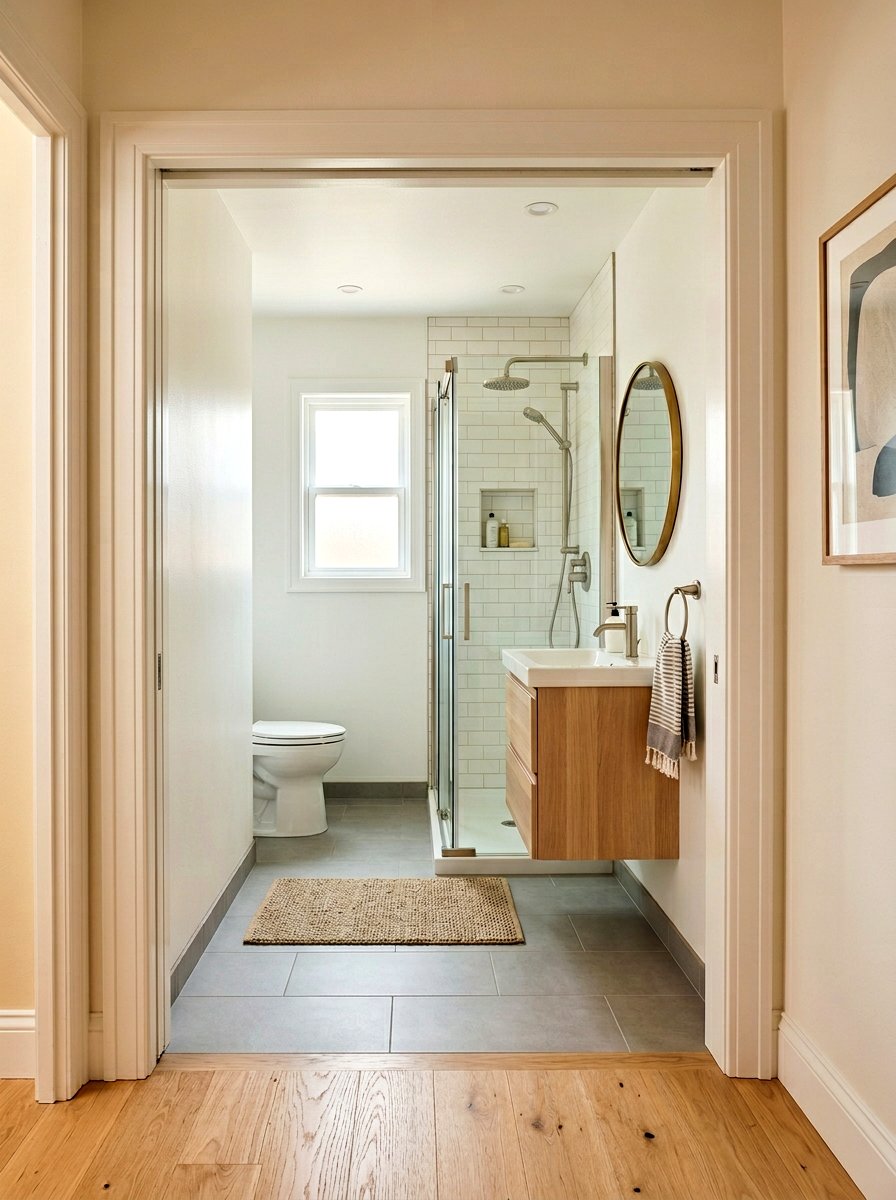 Pocket Door - 30 small bathroom ideas