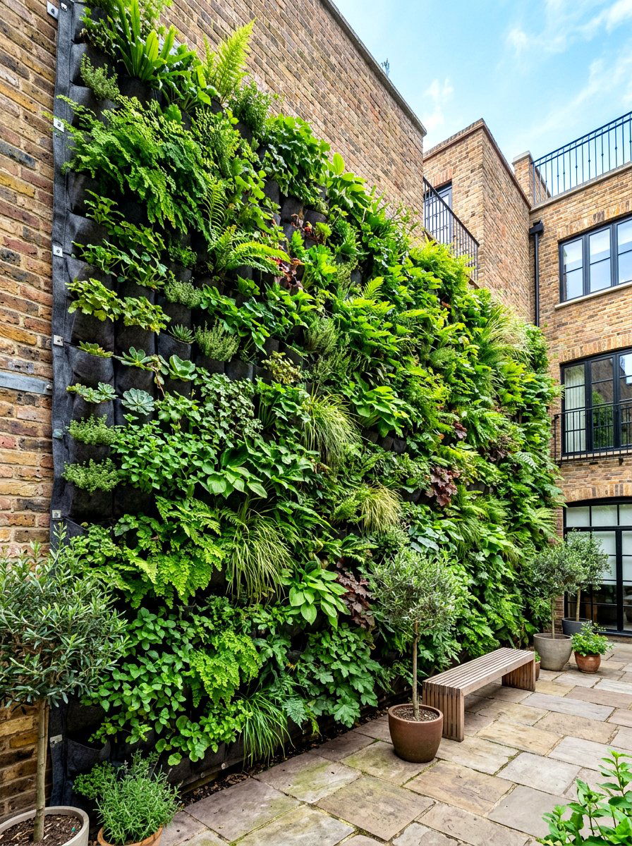 Pocket Fabric Planter - 30 privacy wall planter ideas