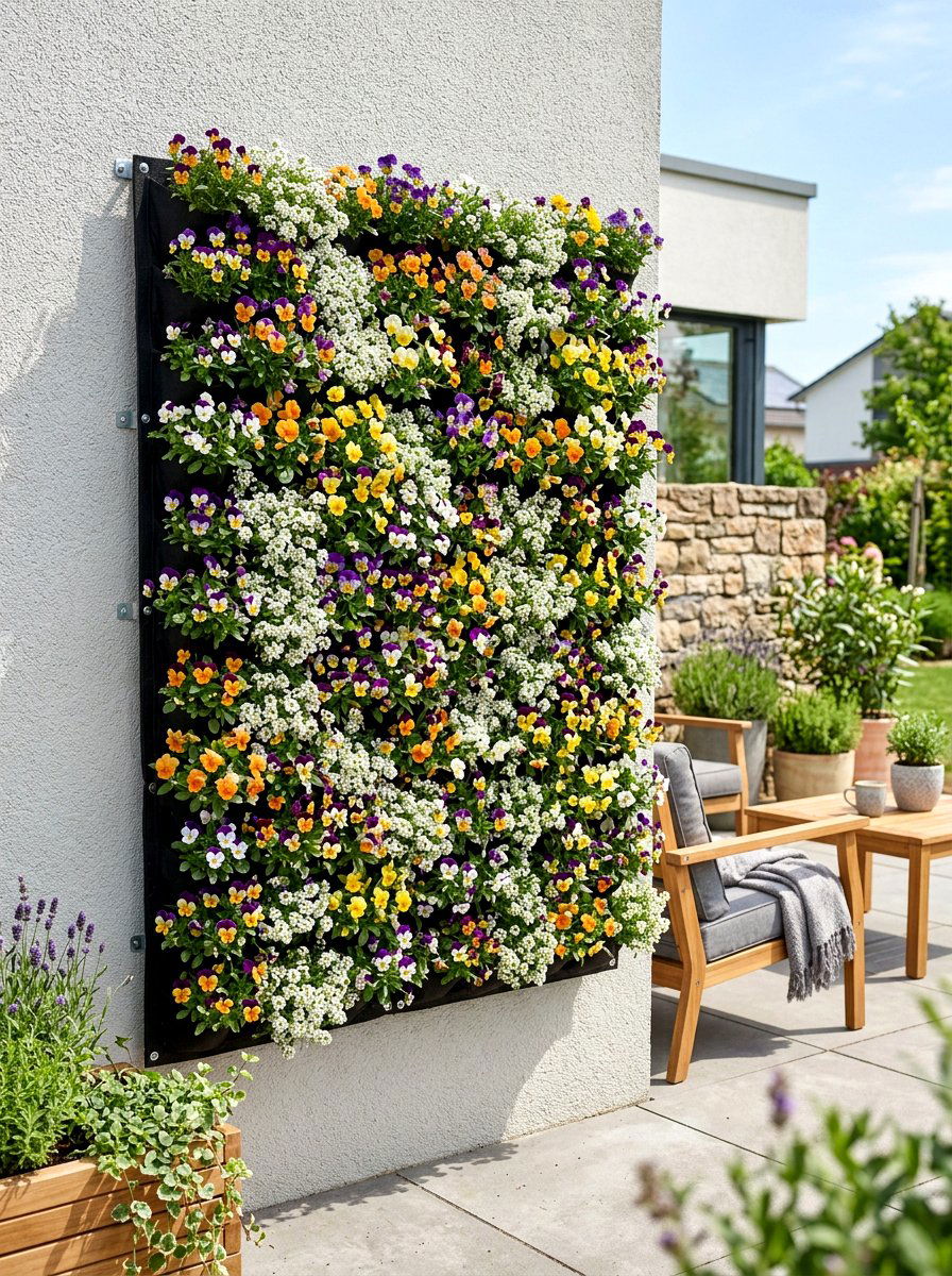 Pocket Wall Planter - 30 vertical flower garden ideas