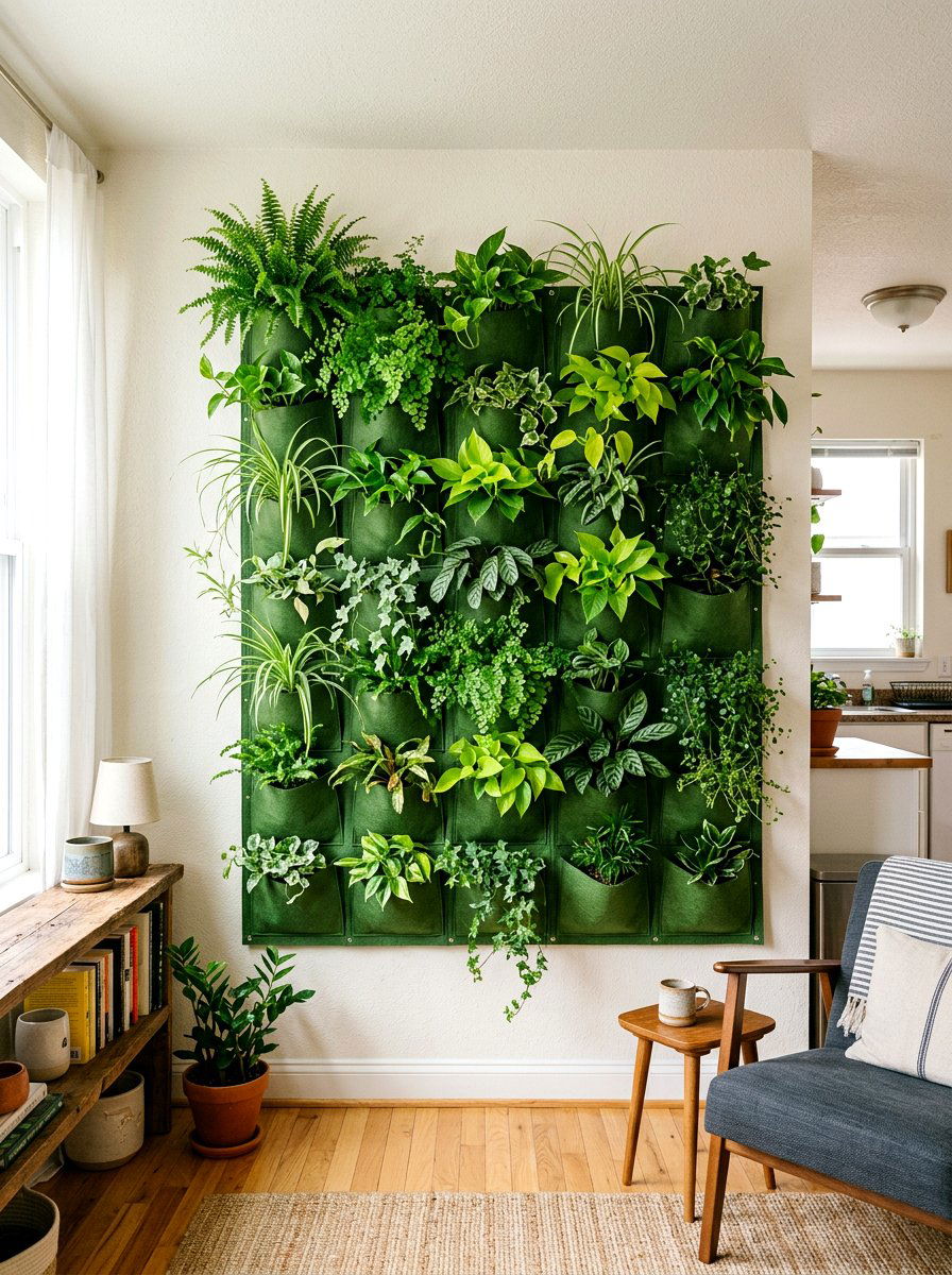 Pocket Wall Planter - 30 apartment plant shelf ideas