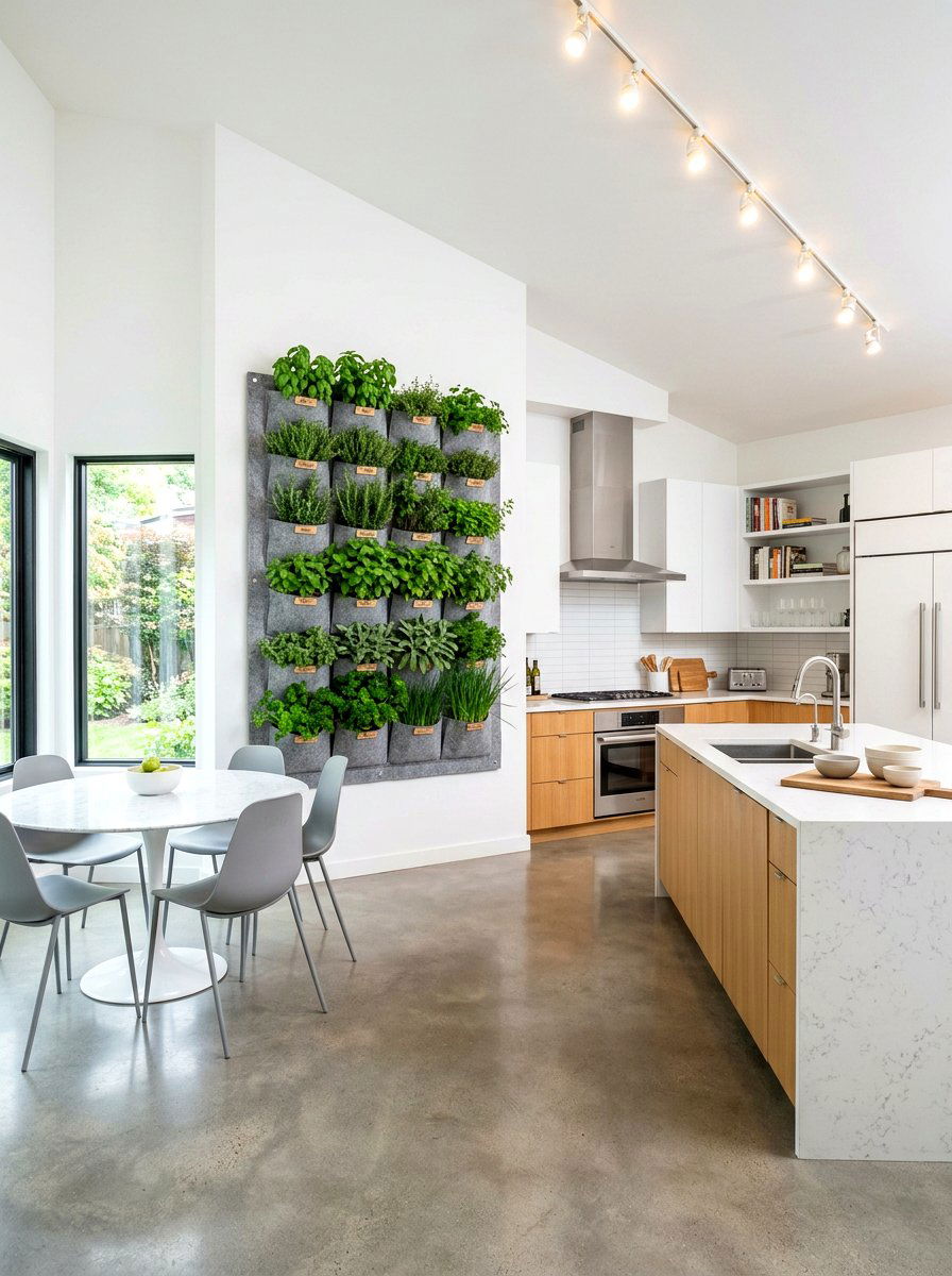 Pockets herb wall planter - 30 kitchen herb garden ideas