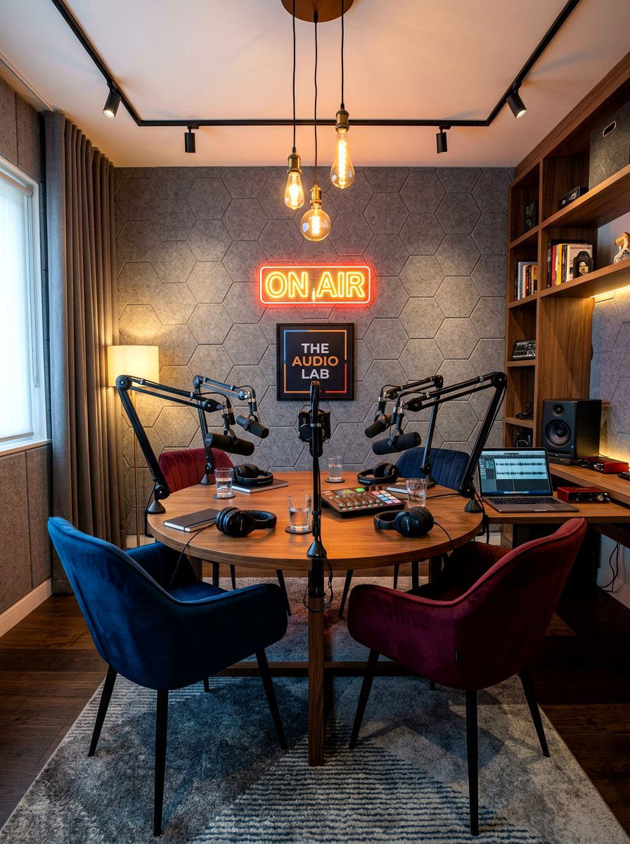 Podcast Home Studio - 30 masculine home studio ideas