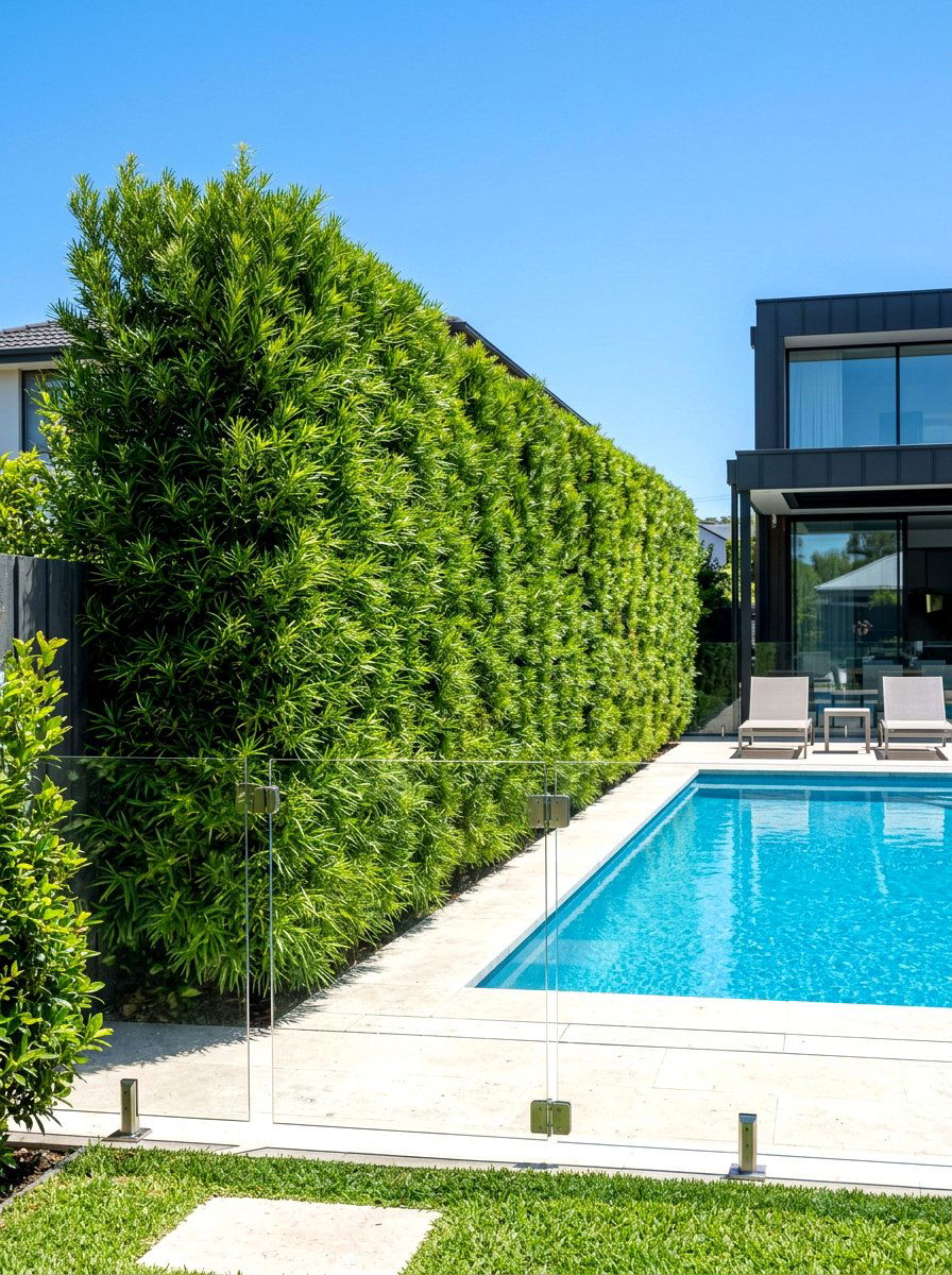 Podocarpus Gracilior - 30 backyard privacy hedge ideas