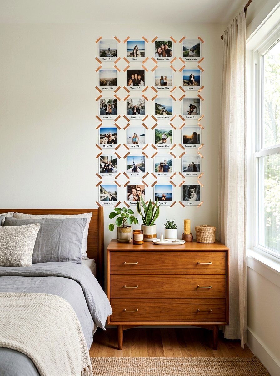Polaroid tape display - 30 tape wall art display ideas