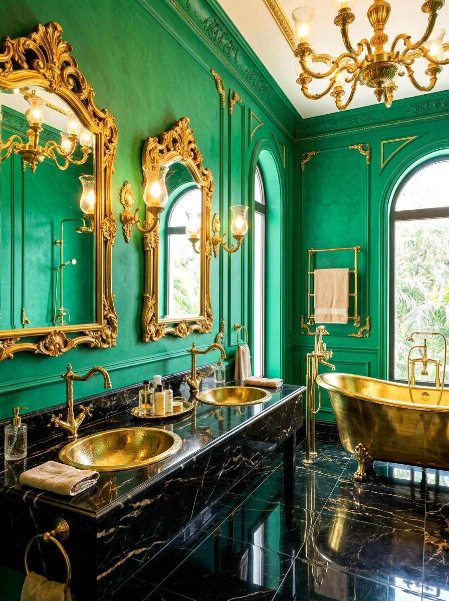 Polished Brass Bathroom - 30 bathroom hardware finish ideas