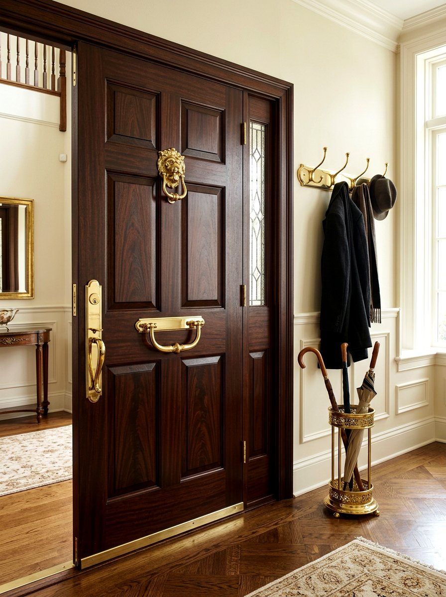 Polished Brass Hardware - 30 old money foyer ideas