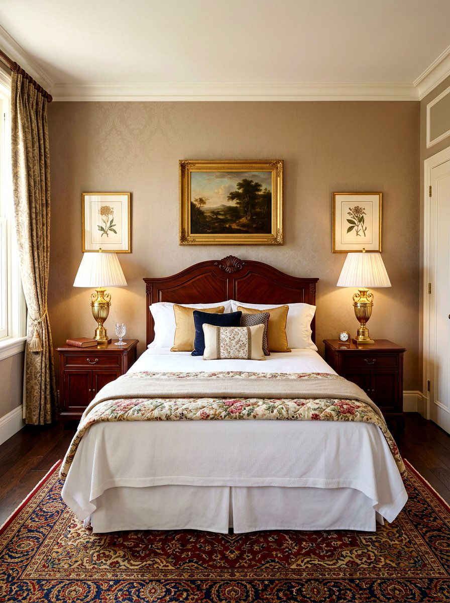 Polished Brass Lamp - 30 traditional bedroom ideas