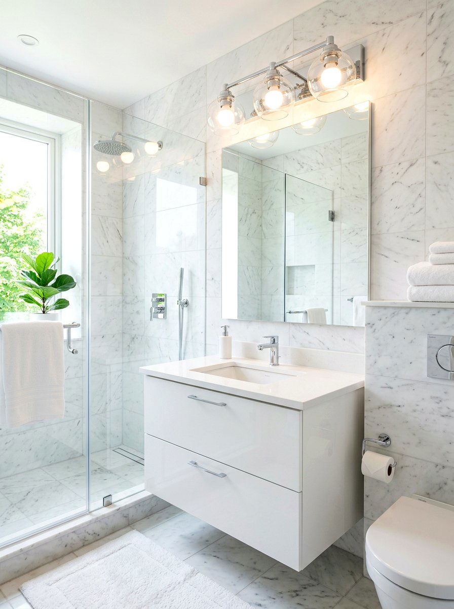 Polished Chrome Light - 30 vanity lighting ideas