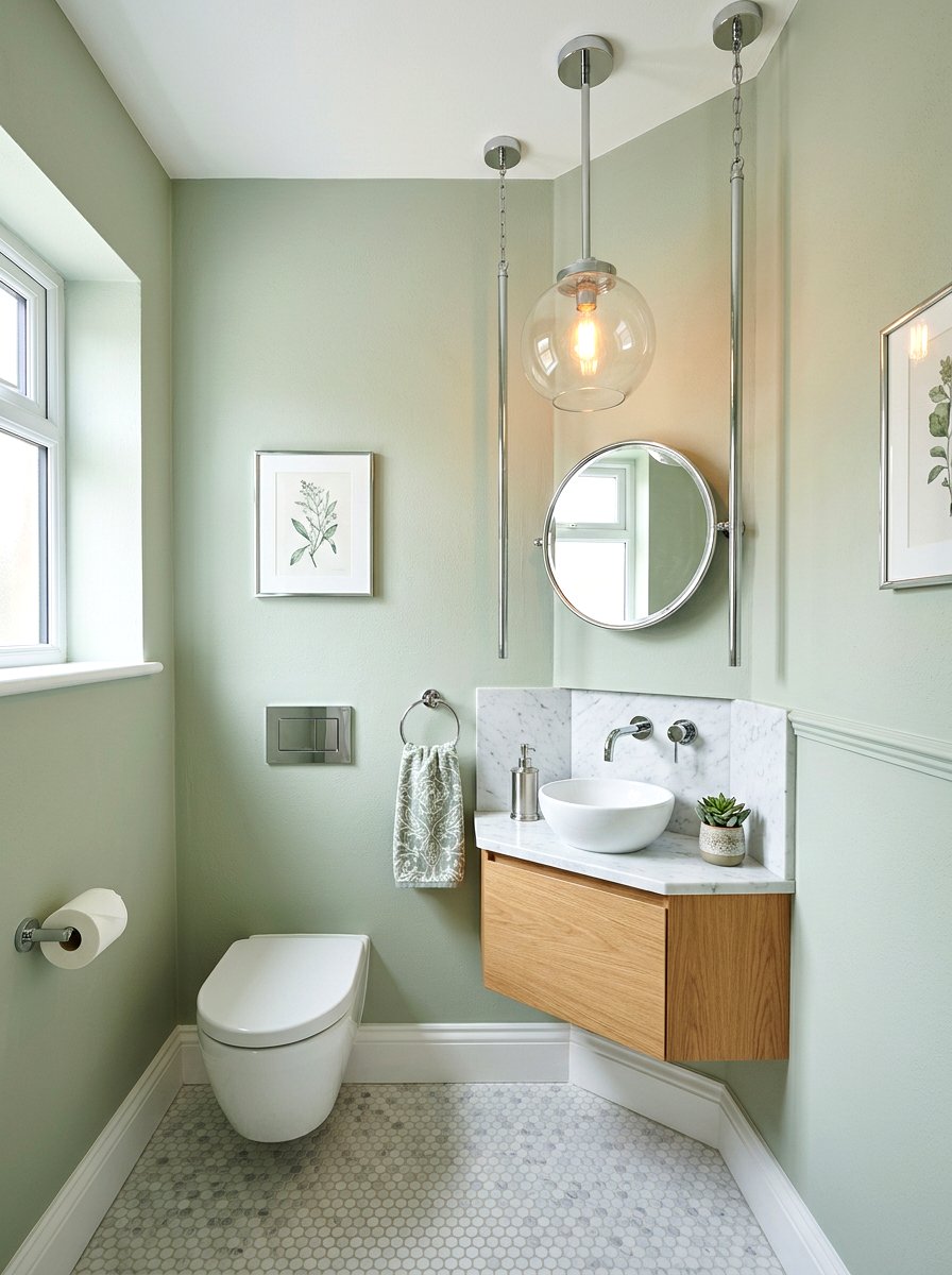Polished Chrome Pendant Light - 30 chrome bathroom lighting ideas