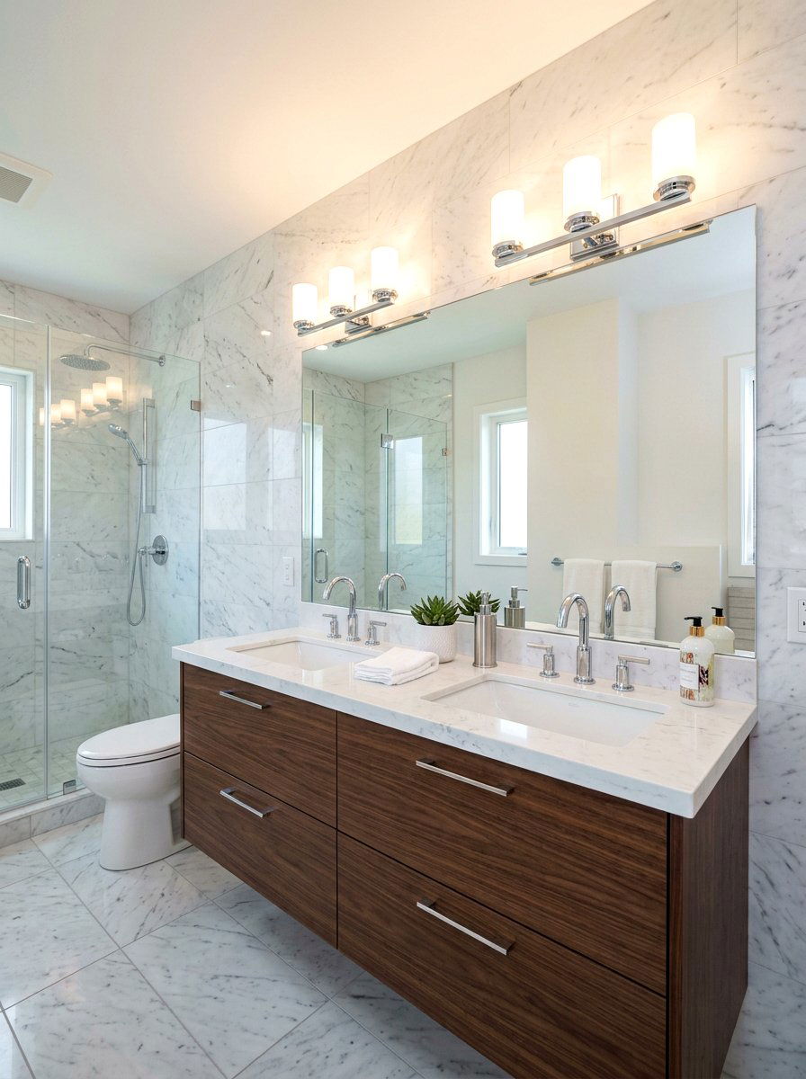 Polished Chrome Vanity Lighting - 30 polished metal decor ideas