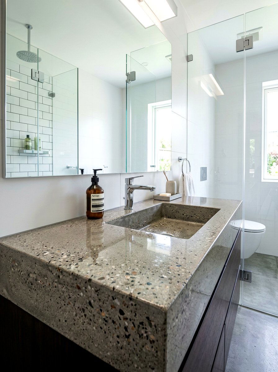 Polished Concrete Bathroom Sink - 30 concrete sink bathroom ideas