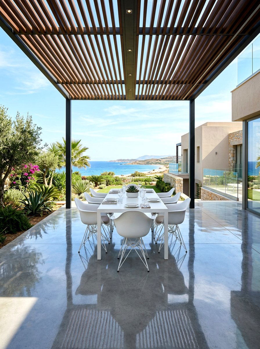 Polished Concrete Outdoor Floor - 30 concrete patio ideas