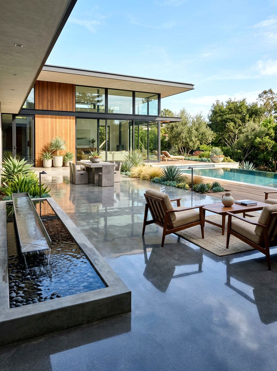 Polished Concrete - 30 patio flooring ideas