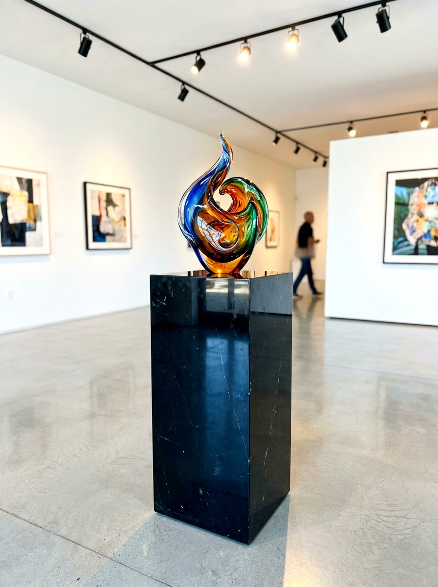Polished Marble Pedestal Art - 30 stone pedestal decor ideas