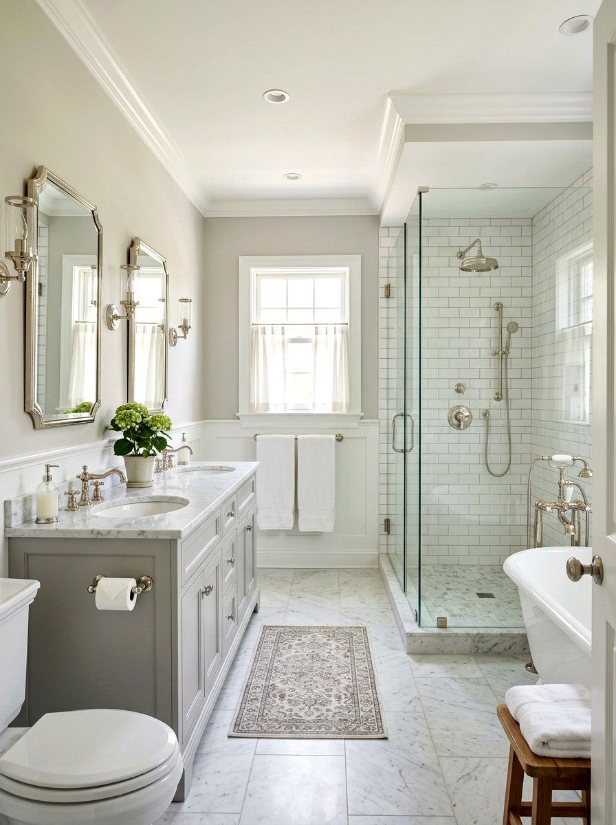 Polished Nickel Fixtures - 30 traditional bathroom ideas
