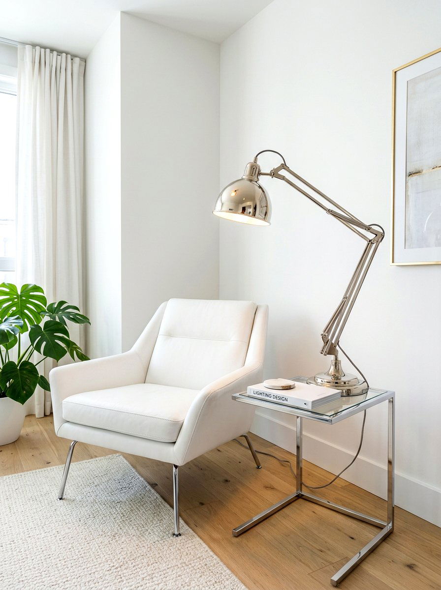 Polished Nickel Pharmacy Lamp - 30 reading lamp corner ideas